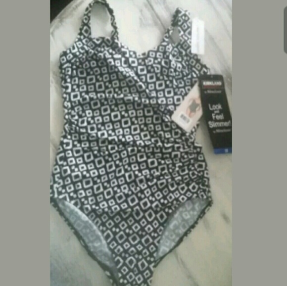 kirkland signature by miraclesuit women's one piece slimming swimsuit